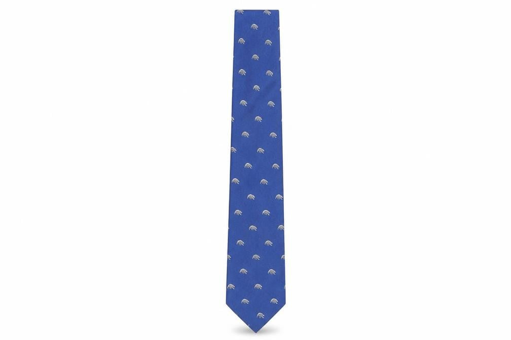 TM Lewin Men's Blue Silk Animal Print Tie