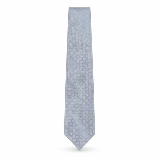 Tom English Men's Grey Geometric Silk Tie