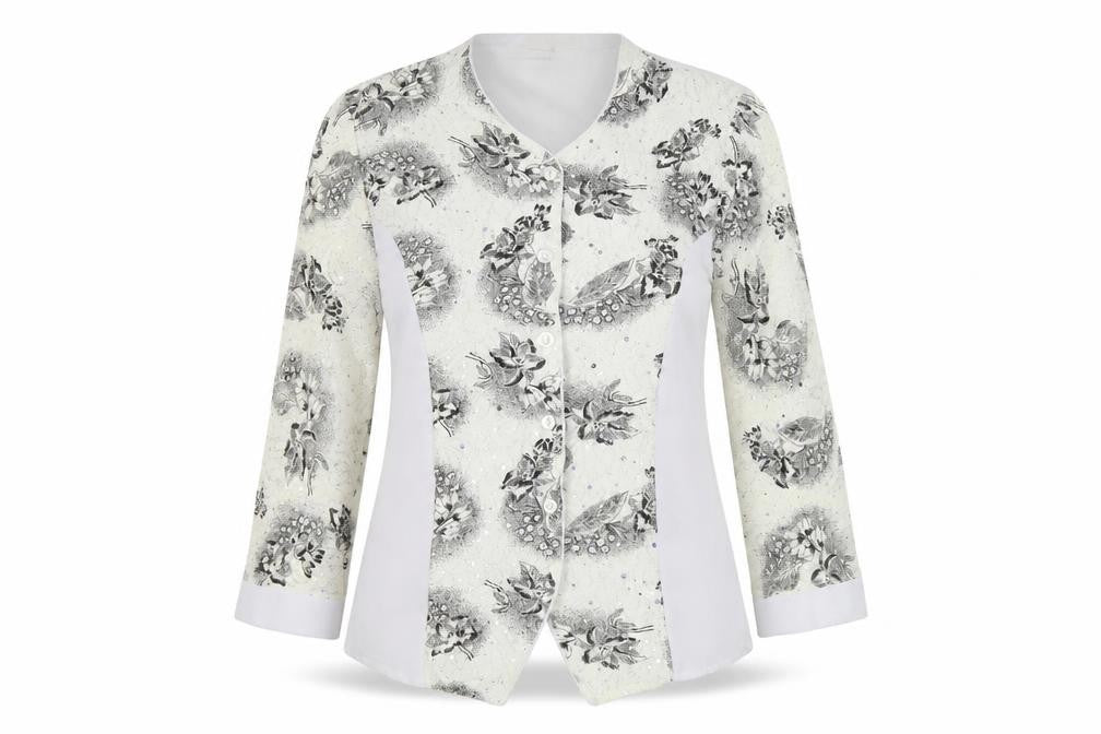 Exclusive Women's White Floral Embroidered Blouse M