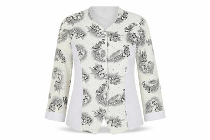 Exclusive Women's White Floral Embroidered Blouse M