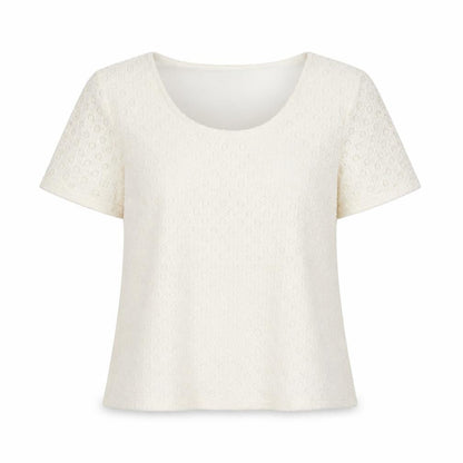 Bonmarché Women's Ivory Short Sleeve Top S/M
