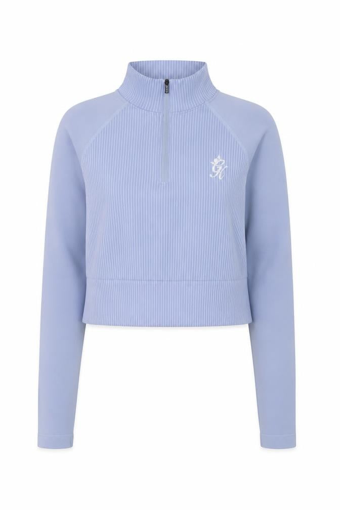 Gym King Women's Blue Striped High Neck Sweatshirt - Size 12