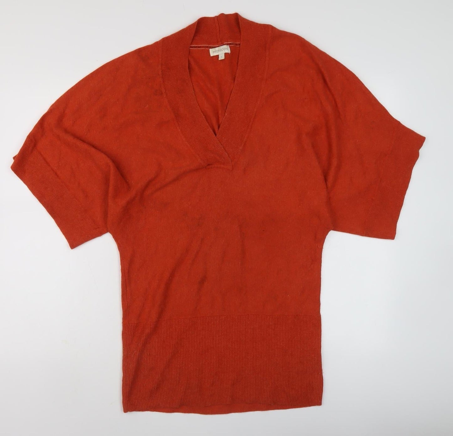 Monsoon Women's Red V-Neck Jumper, Size S, Casual