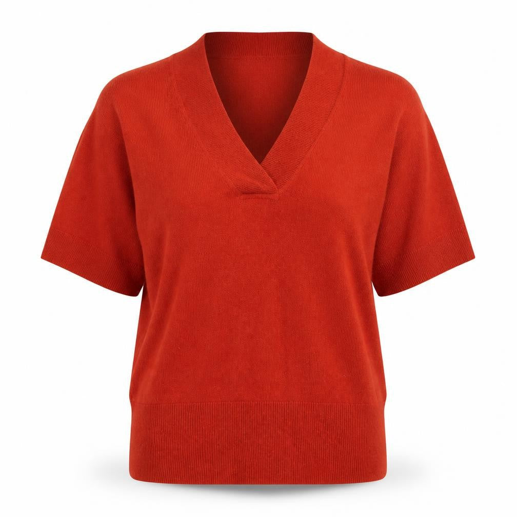 Monsoon Women's Red V-Neck Jumper, Size S, Casual