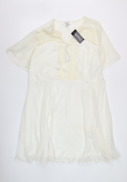 Simply Be Ivory Women's Dress, Size 18, Elegant Half Sleeve