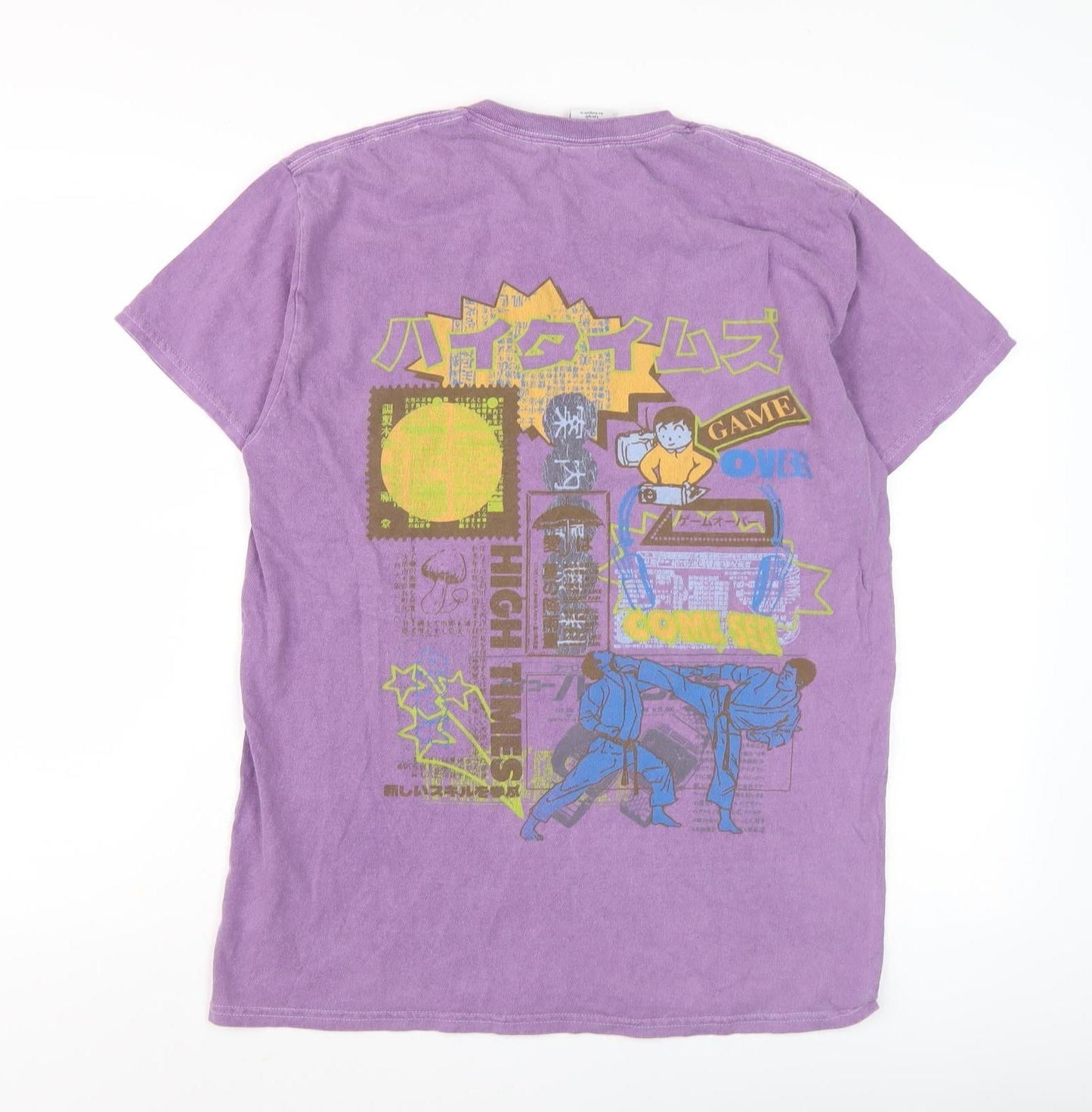 Urban Outfitters Unisex Anime Graphic Purple T-Shirt XS