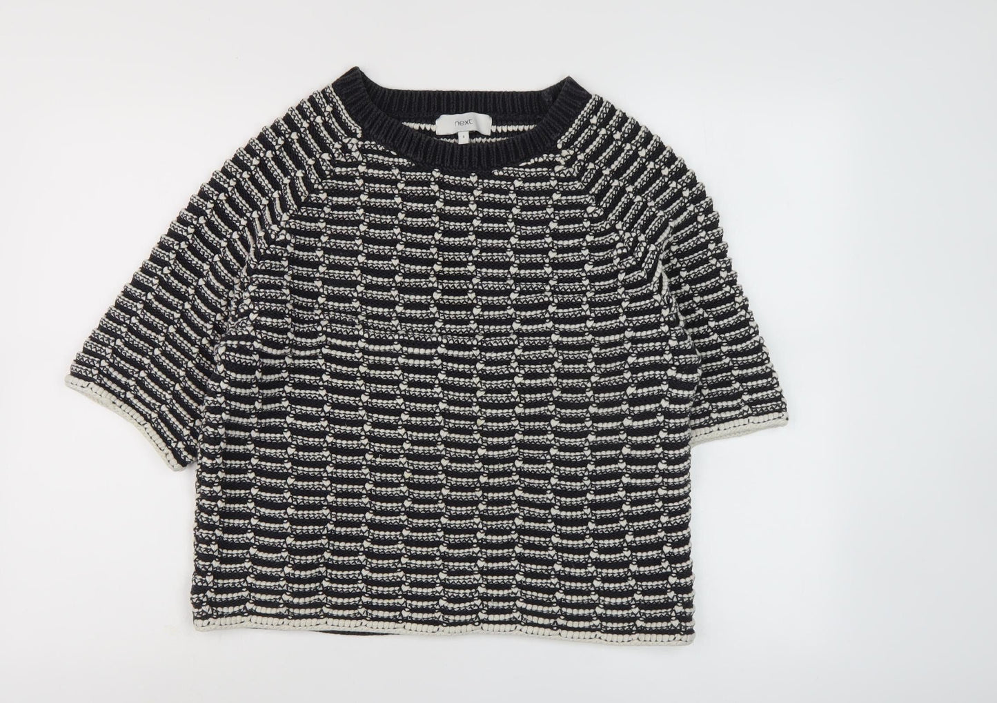 Next Women's Black Striped Pullover Jumper S