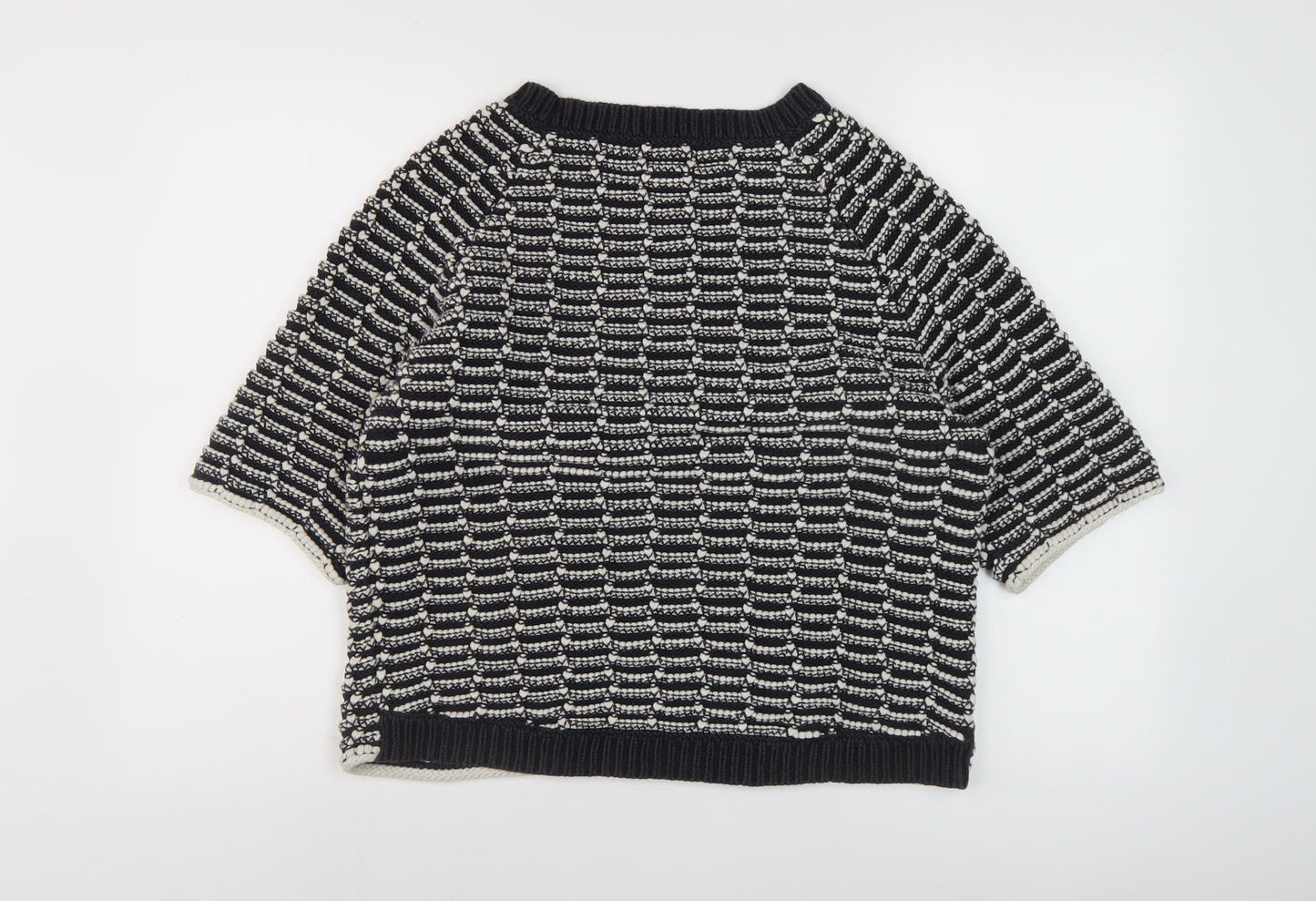Next Women's Black Striped Pullover Jumper S