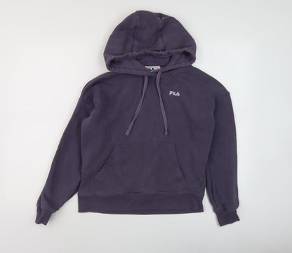 Additional front view of Fila Women's Purple Pullover Hoodie -, size S, Logo Accent