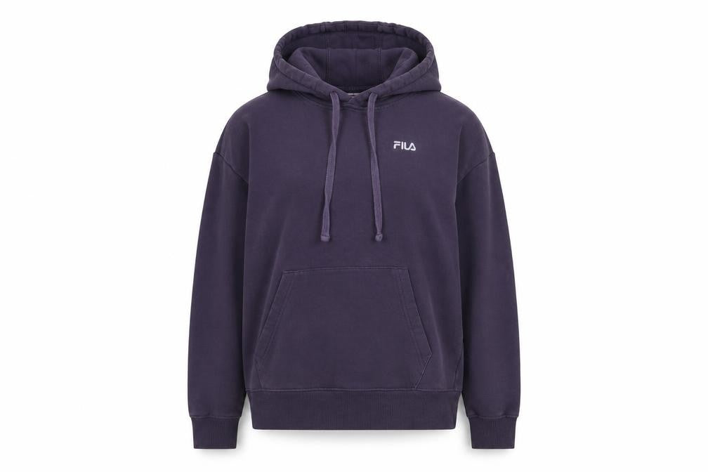 Fila Women's Purple Pullover Hoodie - Size S, Logo Accent