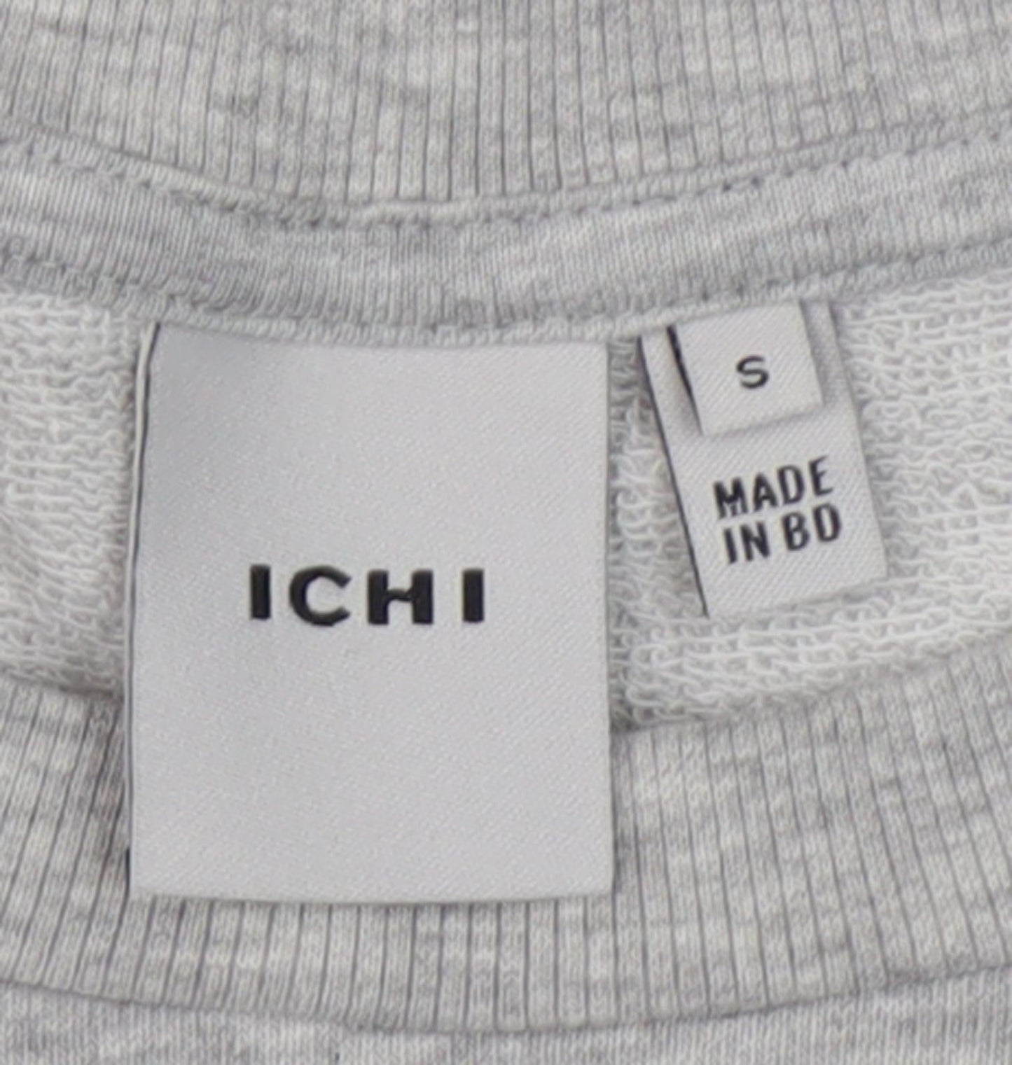 ICHI Women's Grey Sweatshirt S Pullover Crew Neck