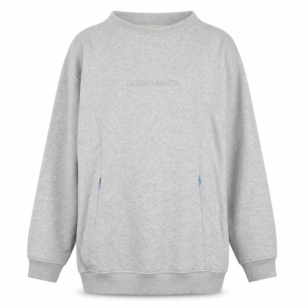 Leeds United Grey Pullover Sweatshirt, Unisex, Size 16