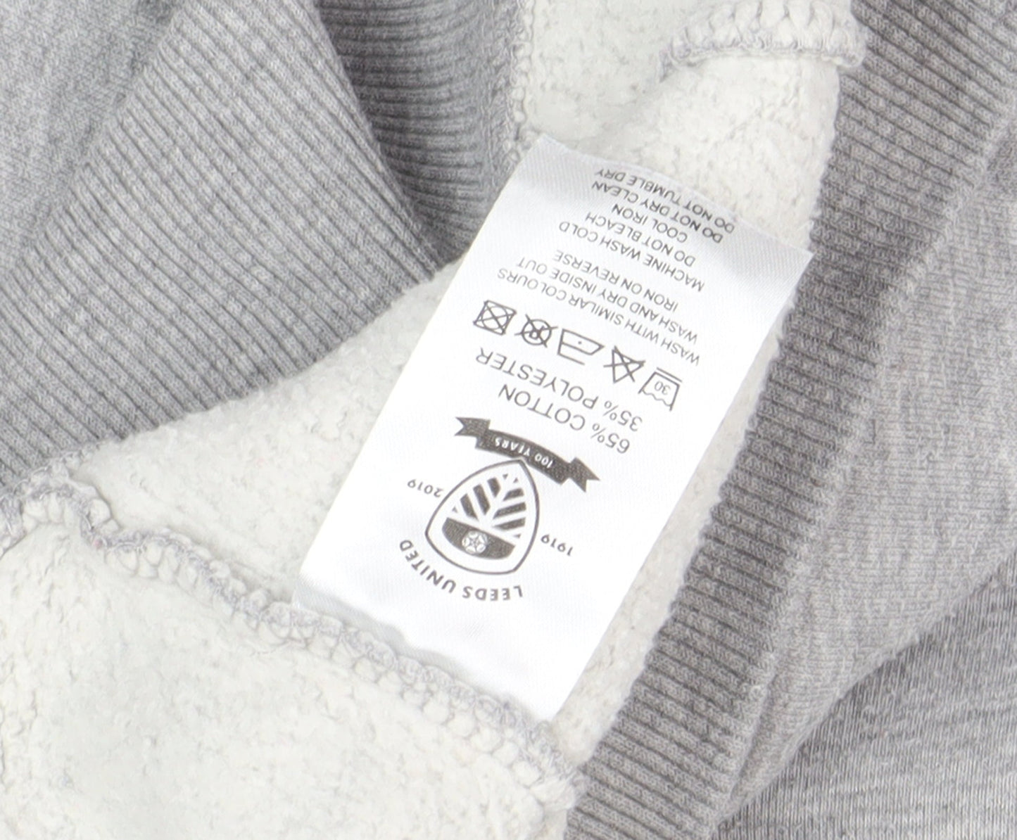 Leeds United Grey Pullover Sweatshirt, Unisex, Size 16
