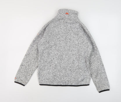 Back view of Trespass boys’ grey fleece jacket, size 9-10, years