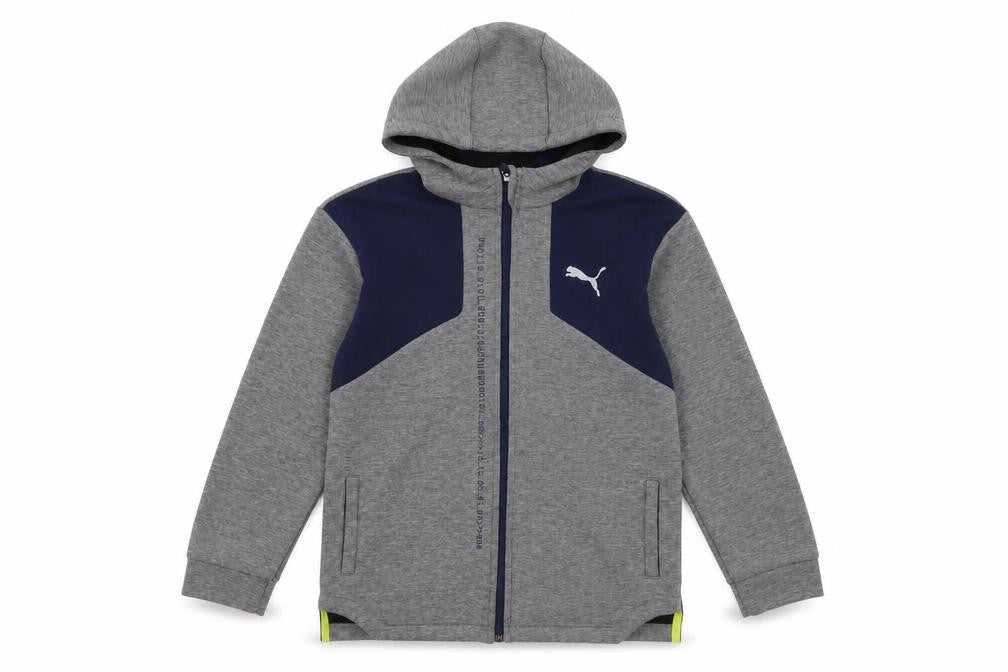 Puma Boys Grey Full Zip Hoodie, 12-13 Years, Good Condition
