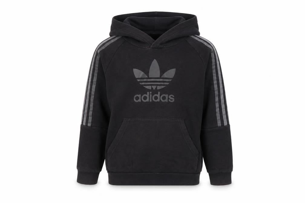 Adidas Boys Black Pullover Hoodie 10Y Casual Sports Graphic