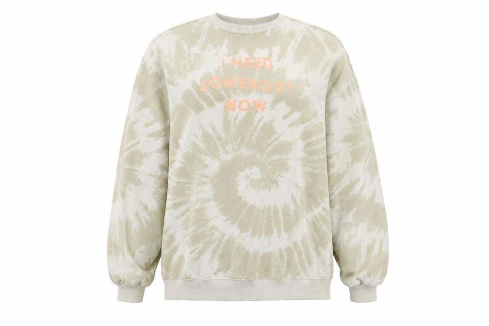 Divided Unisex Beige Tie-Dye Pullover Sweatshirt XS