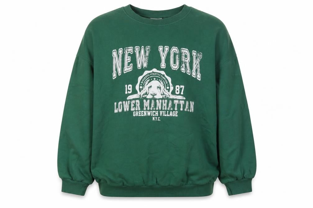 Oh Me Oh My Green Graphic Pullover Sweatshirt Size 10