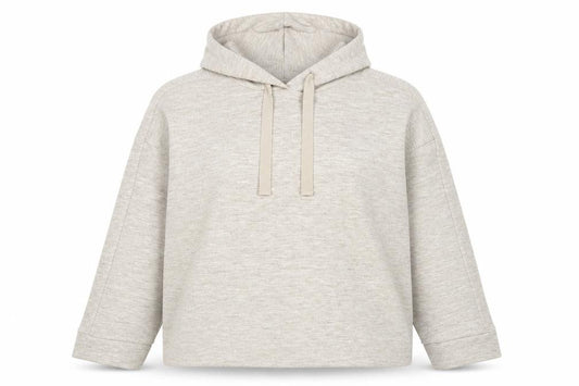 MNG Women's Beige Pullover Hoodie, Size 12, Relaxed Cotton Blend