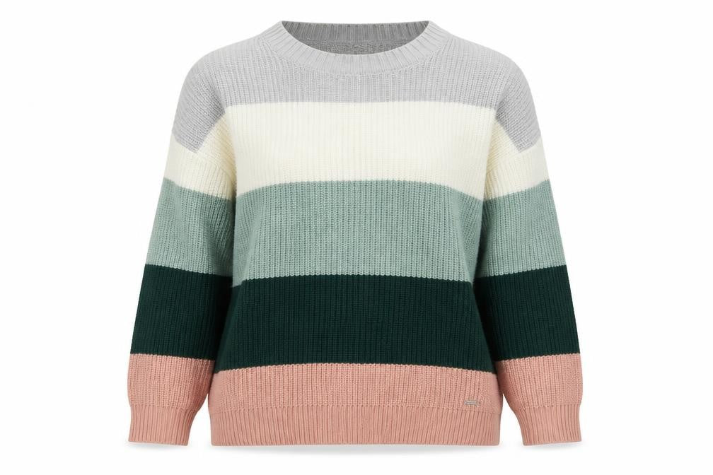 Hollister Women's Multicoloured Striped Pullover Jumper S