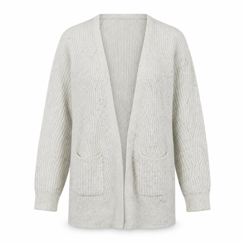 Fat Face Women's Ivory Cable-Knit Cardigan Size 6