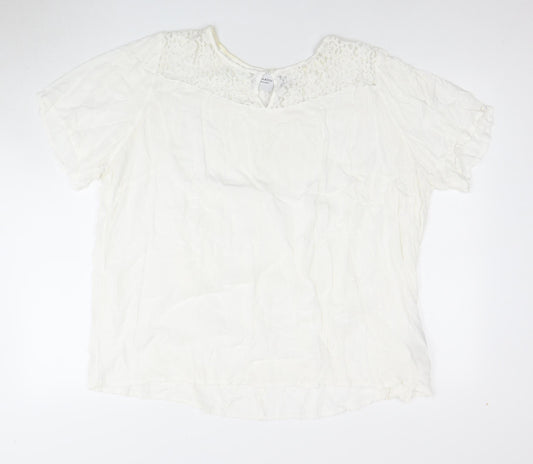 Junarose Women's White Lace Blouse Size 16