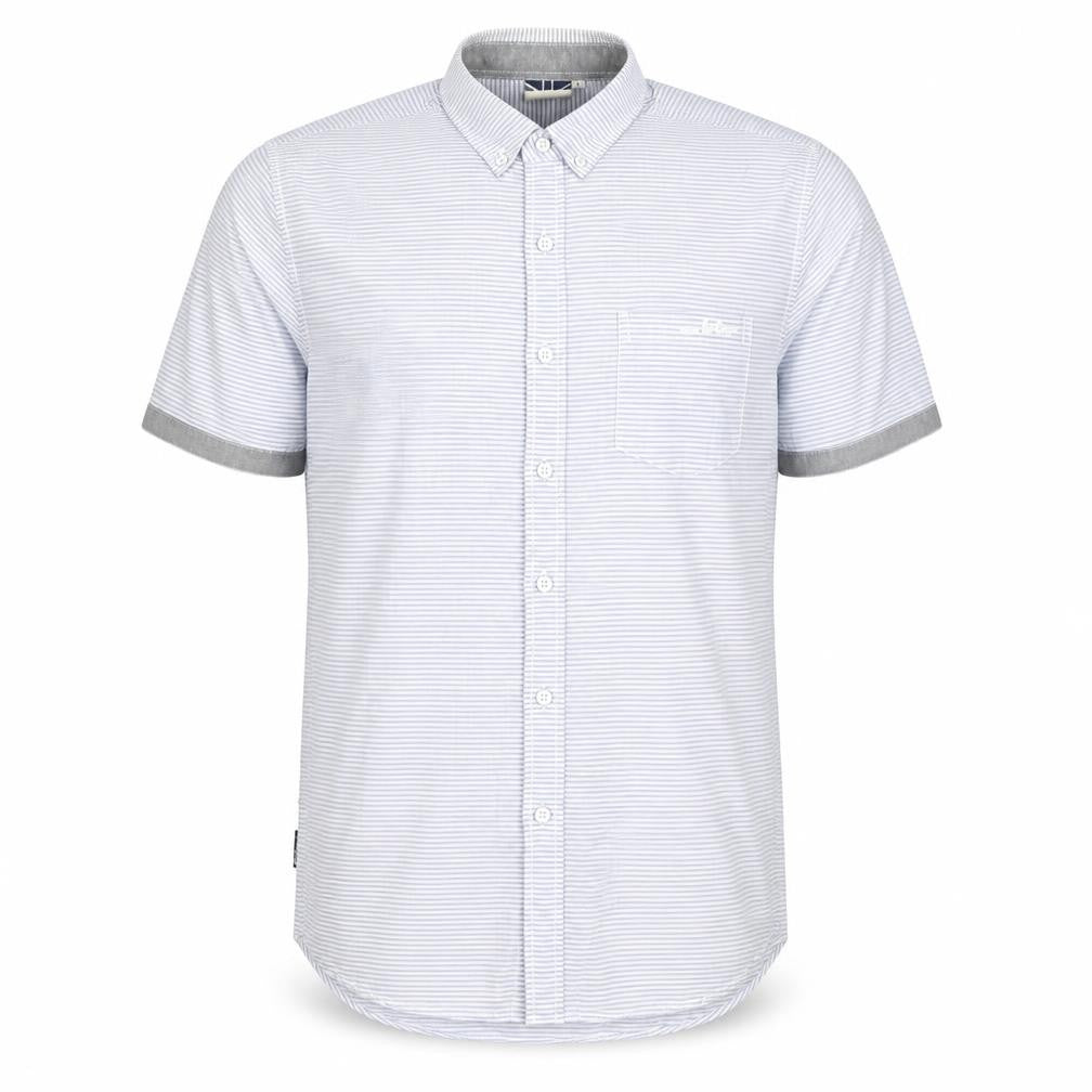 Lee Cooper Men's Blue Striped Short Sleeve Shirt