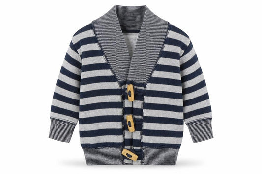 Next Unisex Baby Cardigan, Grey Striped, 3-6 Months, Button Closure