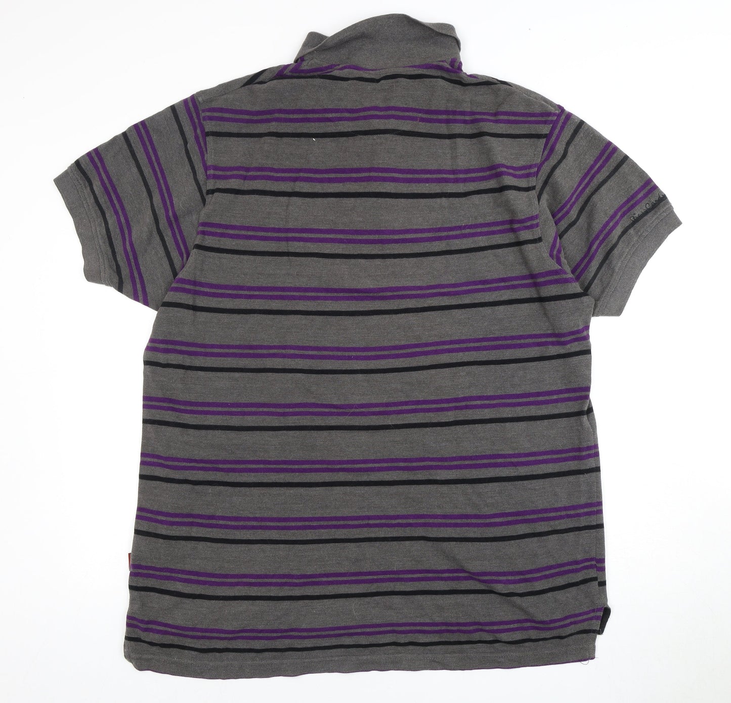 Pierre Cardin Men's Grey Striped Polo Shirt XL