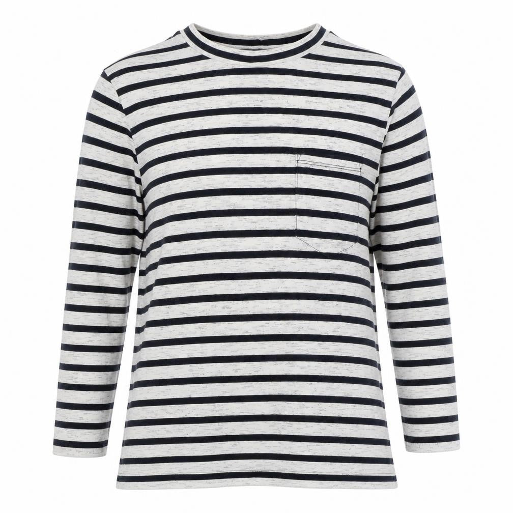 Warehouse Women's Black White Striped Long Sleeve Tee Size 6