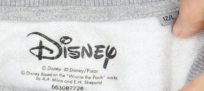 Preloved Disney Grey Mickey Mouse Unisex Sweatshirt, Size 12 UK - Detail