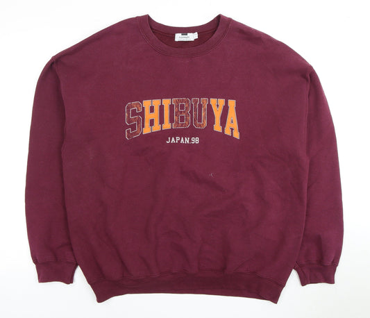 Topman Men's Red Pullover Sweatshirt L