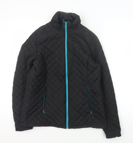 Alpine Women's Black Quilted Jacket, Size 12, Full Zip, Casual