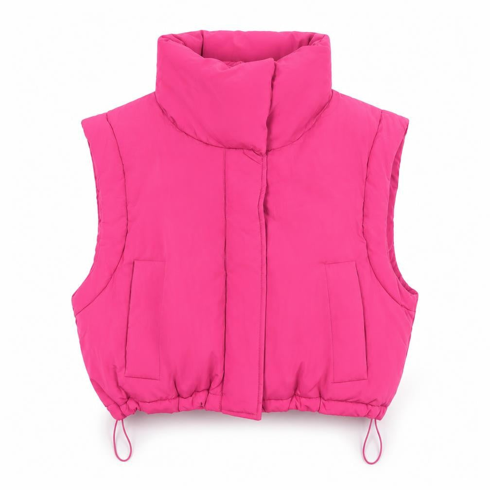 Pull&Bear Women's Pink Puffer Waistcoat, Size 10