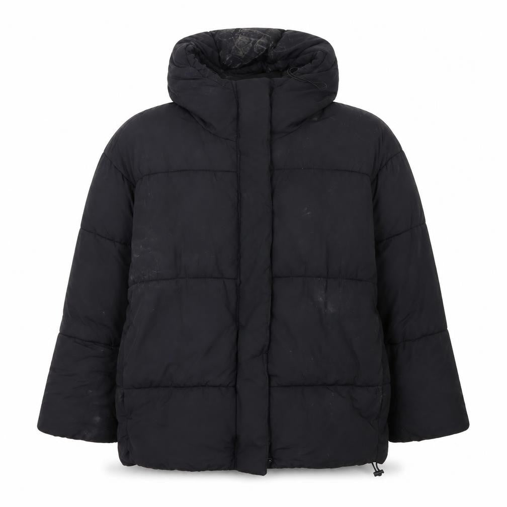 Monki Black Unisex Puffer Jacket M Hooded Casual