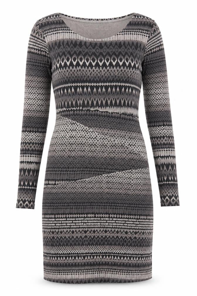 Laura Ashley Women's Geometric Grey Dress Size 12