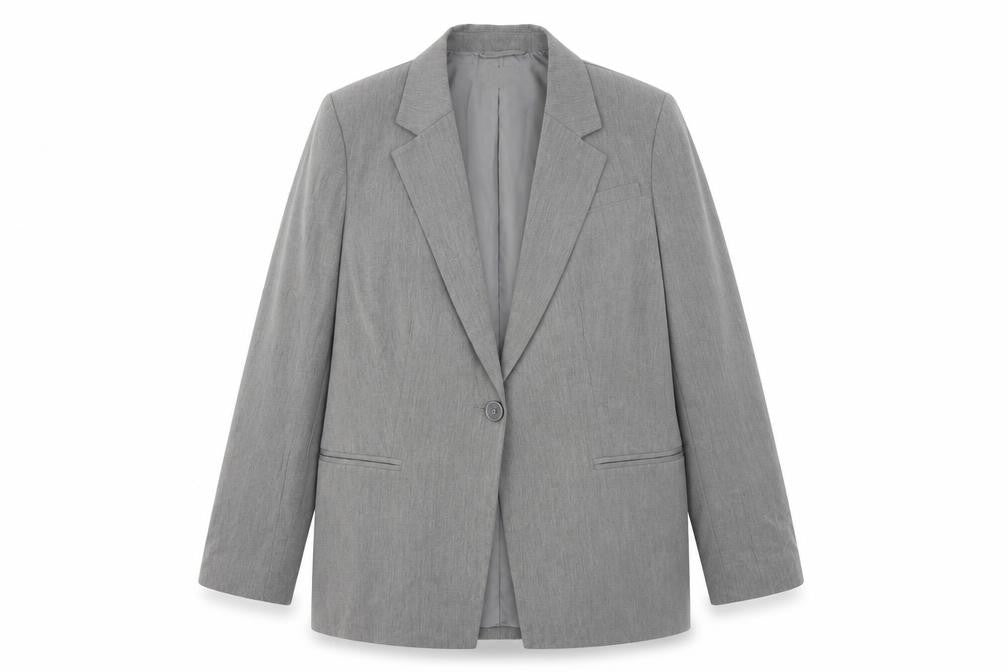 H&M Unisex Grey Suit Jacket UK 14 - Classic Style