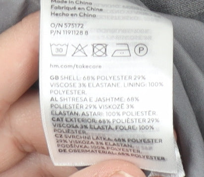 H&M Womens Grey Suit Jacket UK 14 - Classic Style