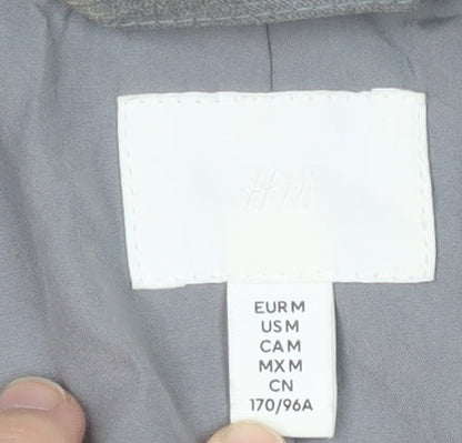 H&M Womens Grey Suit Jacket UK 14 - Classic Style