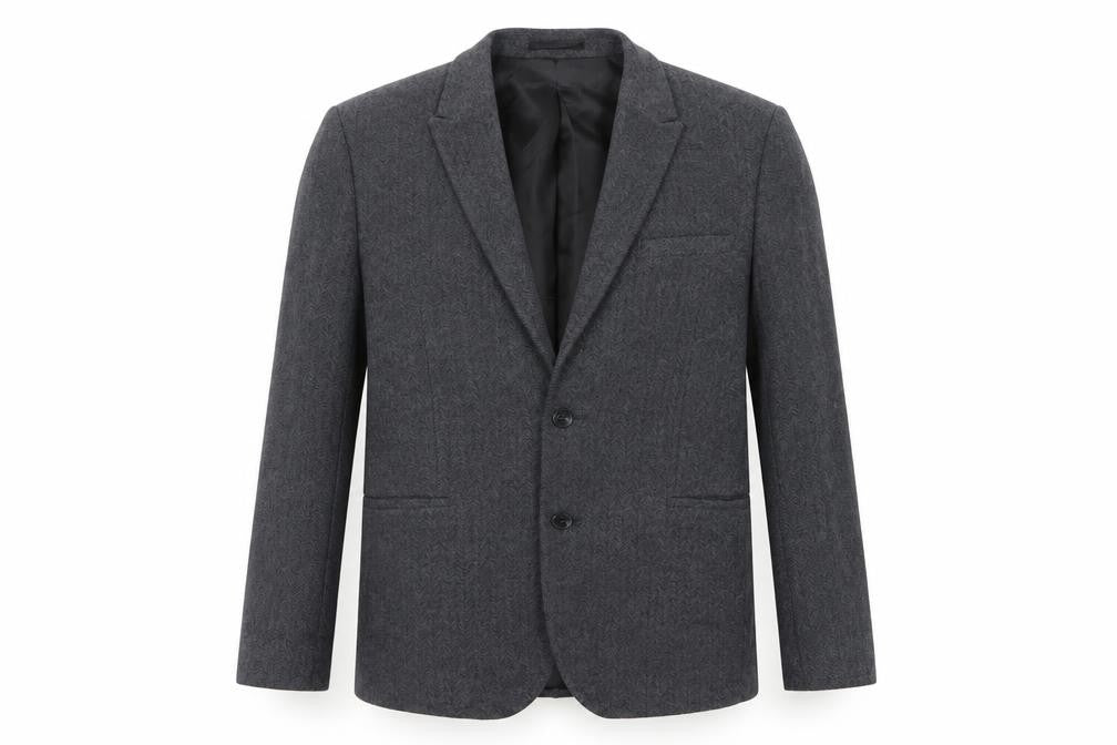 ASOS DESIGN Men's Grey Blazer 38 Regular Herringbone