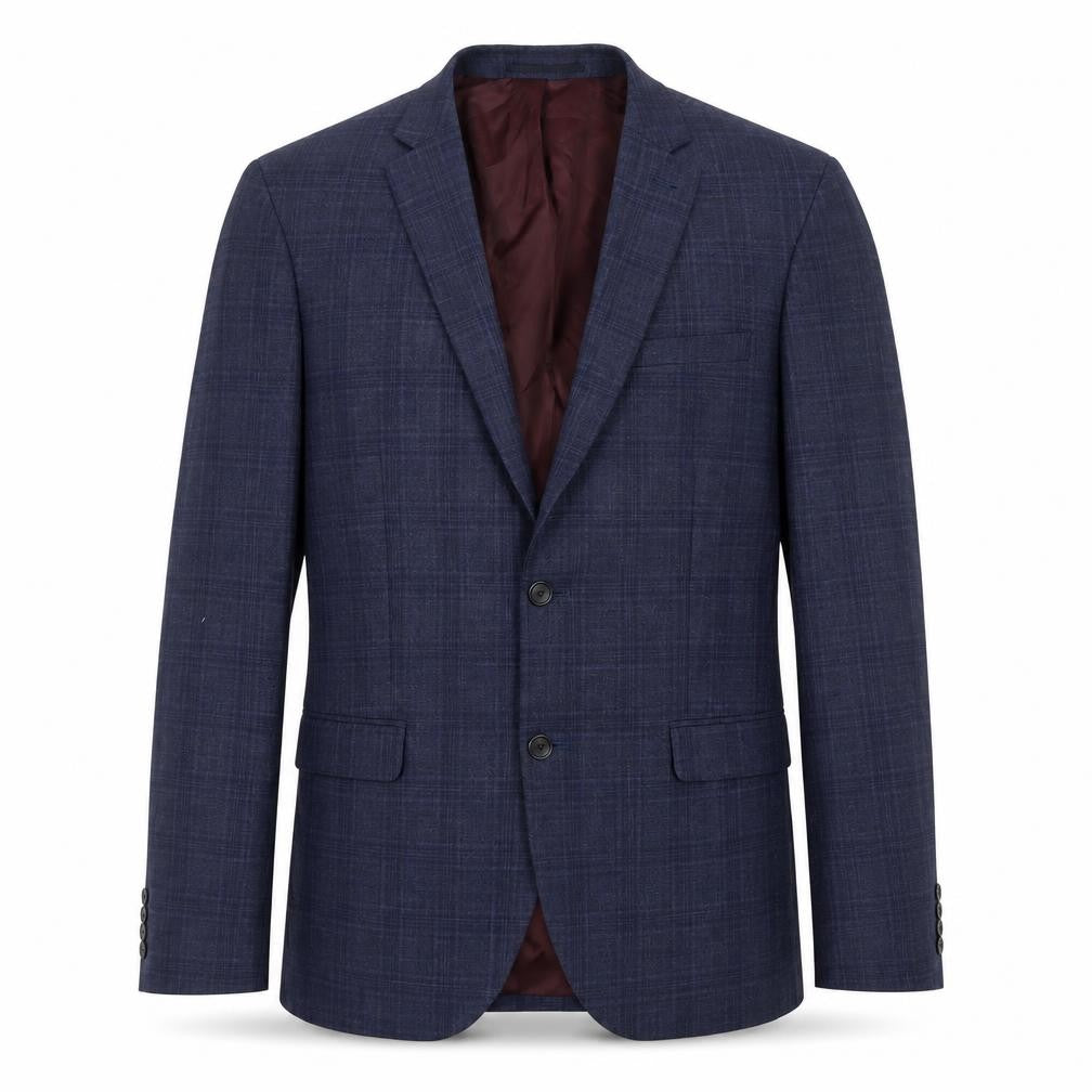 Next Men's Blue Check Slim Fit Blazer 40L
