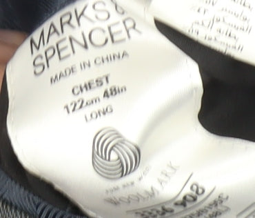 Marks and Spencer Men's Grey Long Blazer Jacket 48L
