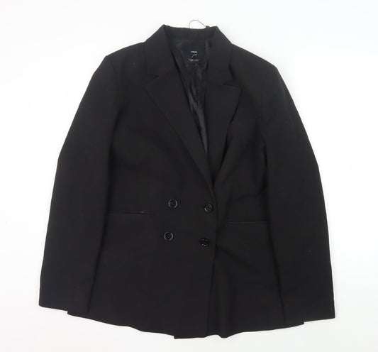 MNG Women's Black Double-Breasted Blazer L