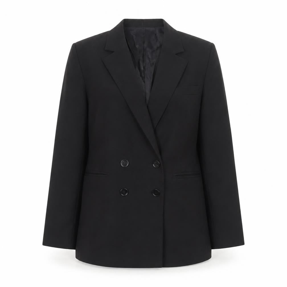 MNG Women's Black Double-Breasted Blazer L