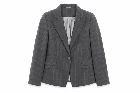 Marks & Spencer Grey Pinstripe Women's Blazer Size 16