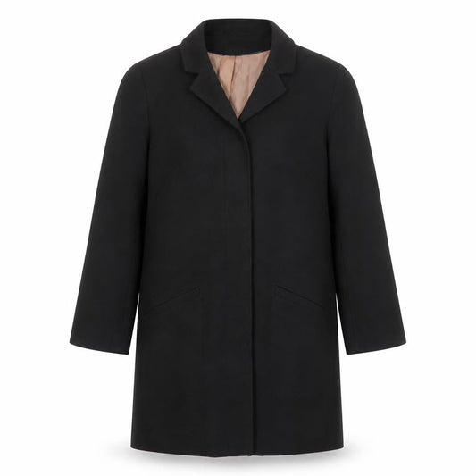 H&M Womens Black Regular Overcoat Size 40