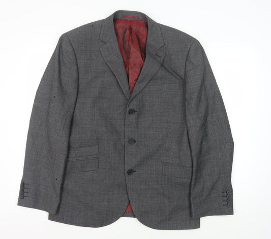 Next Men's Grey Blazer, 42S, Regular Fit, Wool