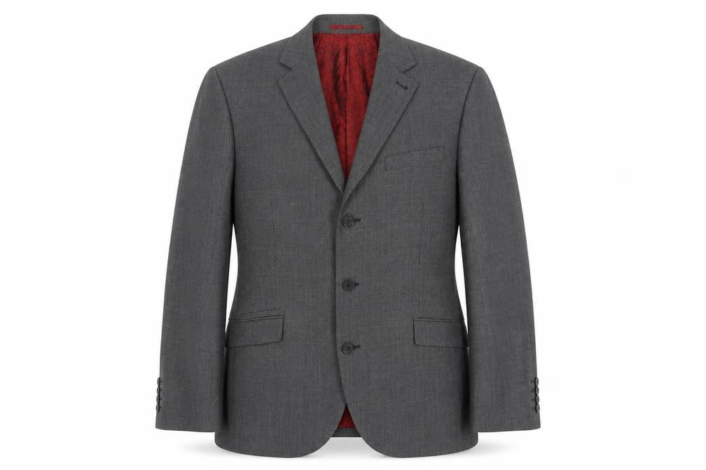 Next Men's Grey Blazer, 42S, Regular Fit, Wool
