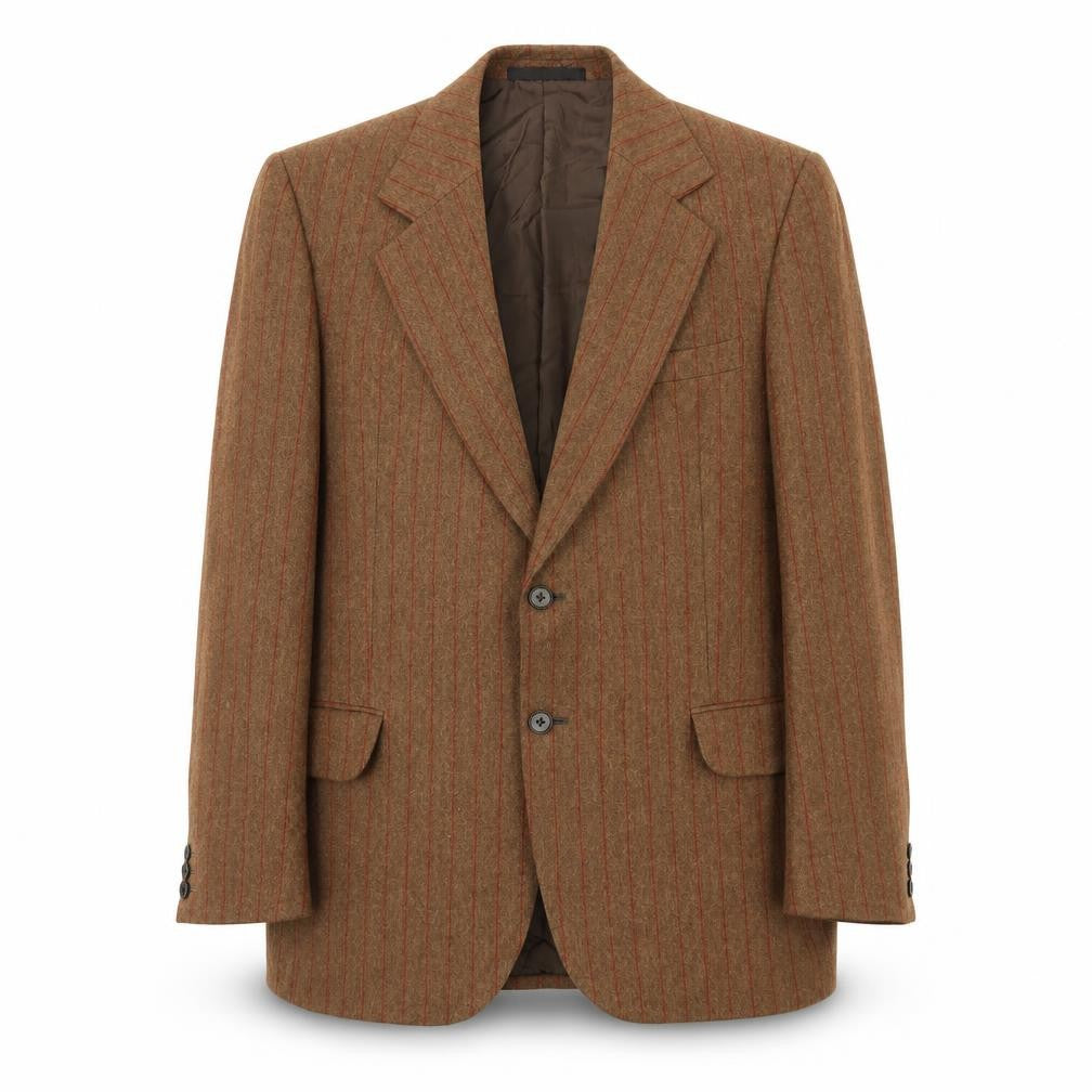 DAKS Men's Brown Striped Blazer, Size 41R Wool