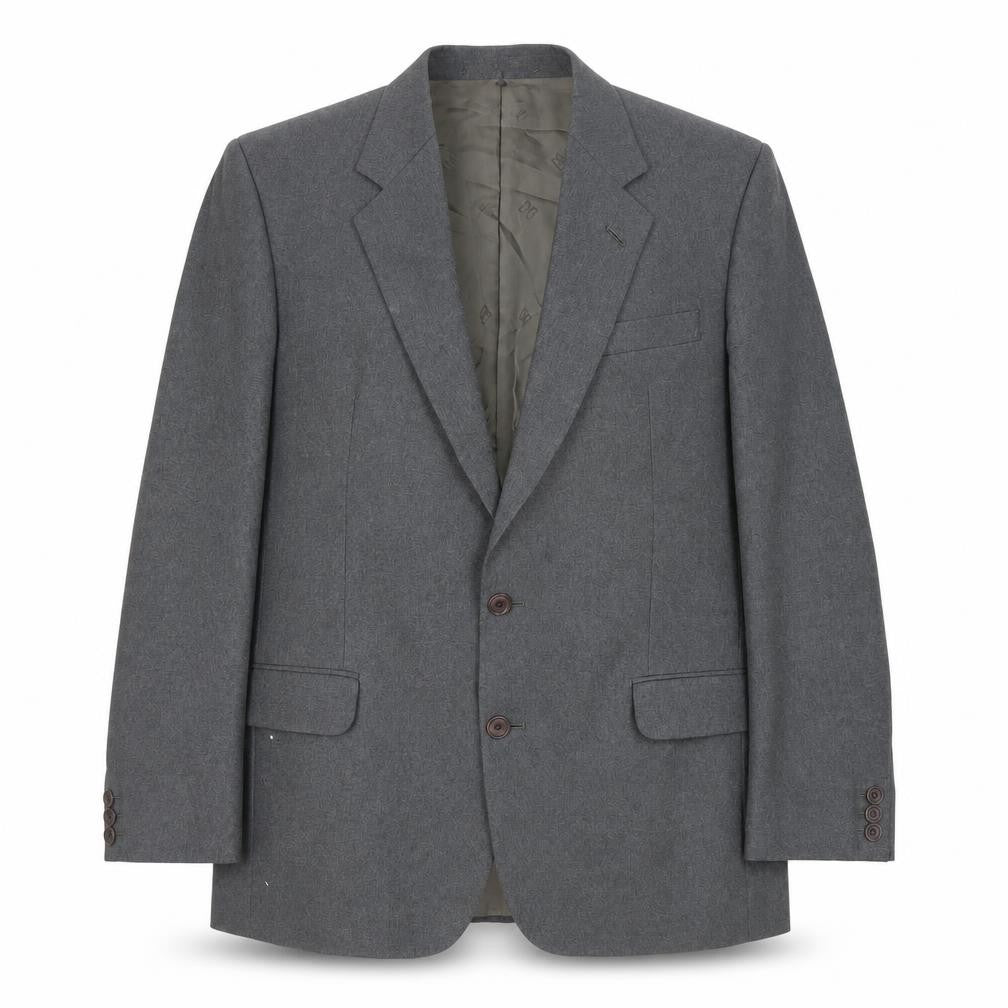 DAKS Men's Grey Wool Blazer Jacket, Formal 48